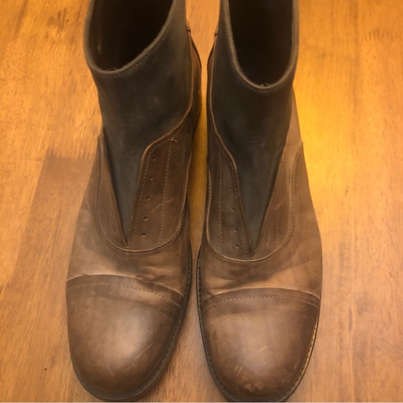 Dusica Dusica Sacks Womens Ankle Boots Brown 39 Italy Zipper Colorblock 8.5 - Picture 8 of 12